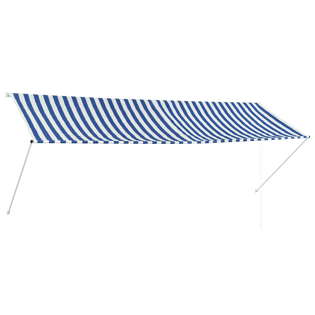 Vidaxl Luifel estendibile 350x150 cm blu e bianco