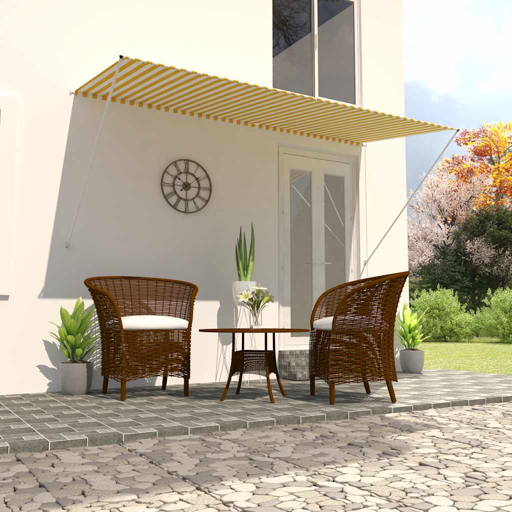 Vidaxl luifel ausziehbar 300x150 cm gelb und weiß