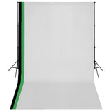 Vidaxl Photo Studio -Set mit 3 Baumwollhintergrund und Rahmen 3x5 m