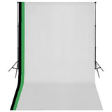 Vidaxl Photo Studio Set med 3 bomuldsbaggrund og ramme 3x5 m