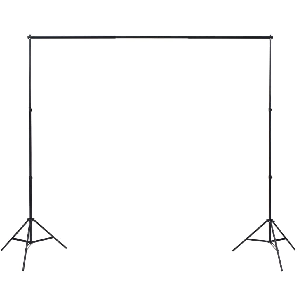 Vidaxl Photo Studio Set med 3 bomuldsbaggrund og ramme 3x5 m