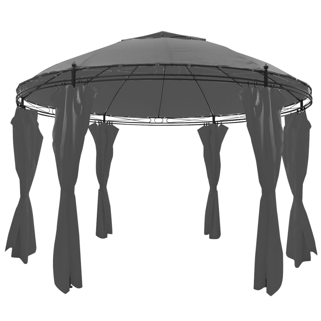 Arbour Vidaxl avec des rideaux autour de 3,5 x 2,7 m anthracite -colored