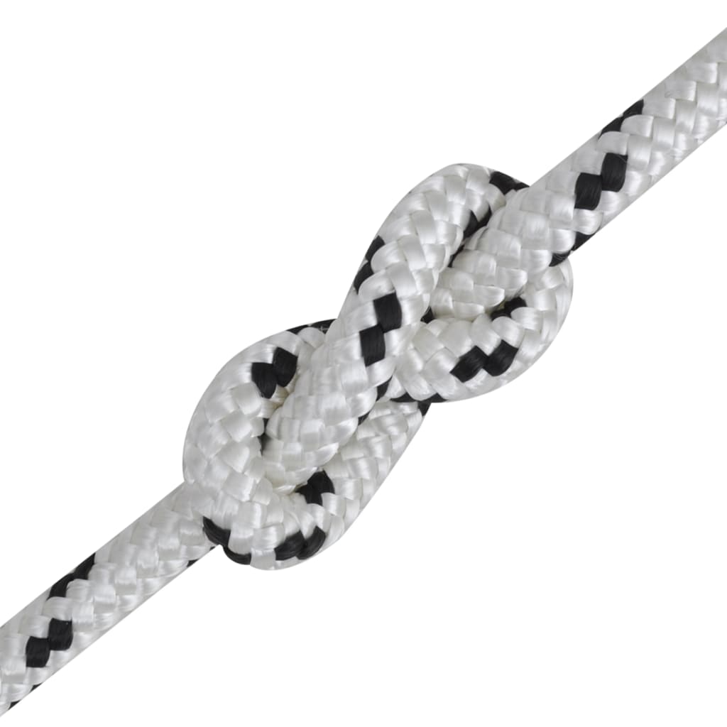 Vidaxl -Bootseil geflochten 6 mm 250 m Polyesterweiß