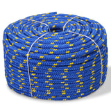 Corde à démarrage Vidaxl 16 mm 50 m Bleu en polypropylène