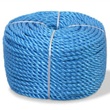 Vidaxl touw gedraaid 6 mm 500 m polypropyleen blauw