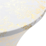 Vidaxl 2 cubiertas de mesa estiramiento de 70 cm blanco con estampado de oro