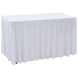 VIDAXL 2 ST -Tischabdeckungen Dehnen mit Rock 120x60.5x74 cm Weiß
