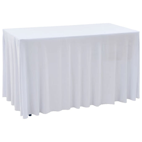 VIDAXL 2 ST -Tischabdeckungen Dehnen mit Rock 120x60.5x74 cm Weiß