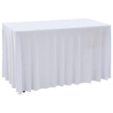 VIDAXL 2 ST -Tischabdeckungen Dehnen mit Rock 120x60.5x74 cm Weiß