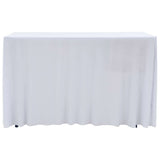 VIDAXL 2 ST -Tischabdeckungen Dehnen mit Rock 120x60.5x74 cm Weiß