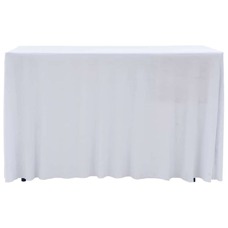 VIDAXL 2 ST -Tischabdeckungen Dehnen mit Rock 120x60.5x74 cm Weiß