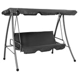 Banc de swing vidaxl pour extérieur avec toit 192x118x175 cm anthracite en acier