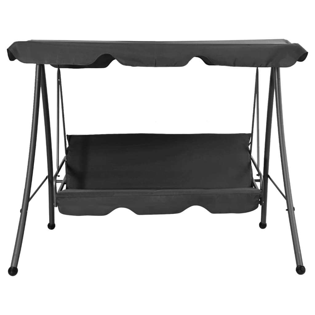 Banc de swing vidaxl pour extérieur avec toit 192x118x175 cm anthracite en acier