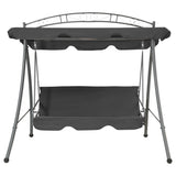 Banc de swing vidaxl pour extérieur avec toit 198x120x205 cm anthracite en acier