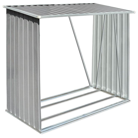 Vidaxl Brennholzschuppen 163x83x154 cm verzinkter Stahl grau