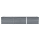 Vidaxl Planter agefouert 240x80x45 cm galvaniséiert Stol Grey