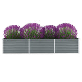 Vidaxl Planter agefouert 240x80x45 cm galvaniséiert Stol Grey