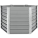 VIDAXL -Pflanzer erhoben 129 x 129 x 77 cm verzinkter Stahlgrau grau