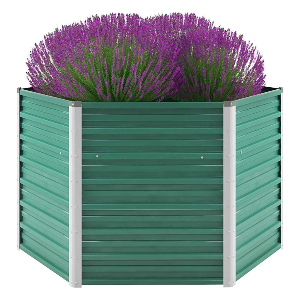 Vidaxl Planter surélevé 129x129x77 cm en acier galvanisé vert