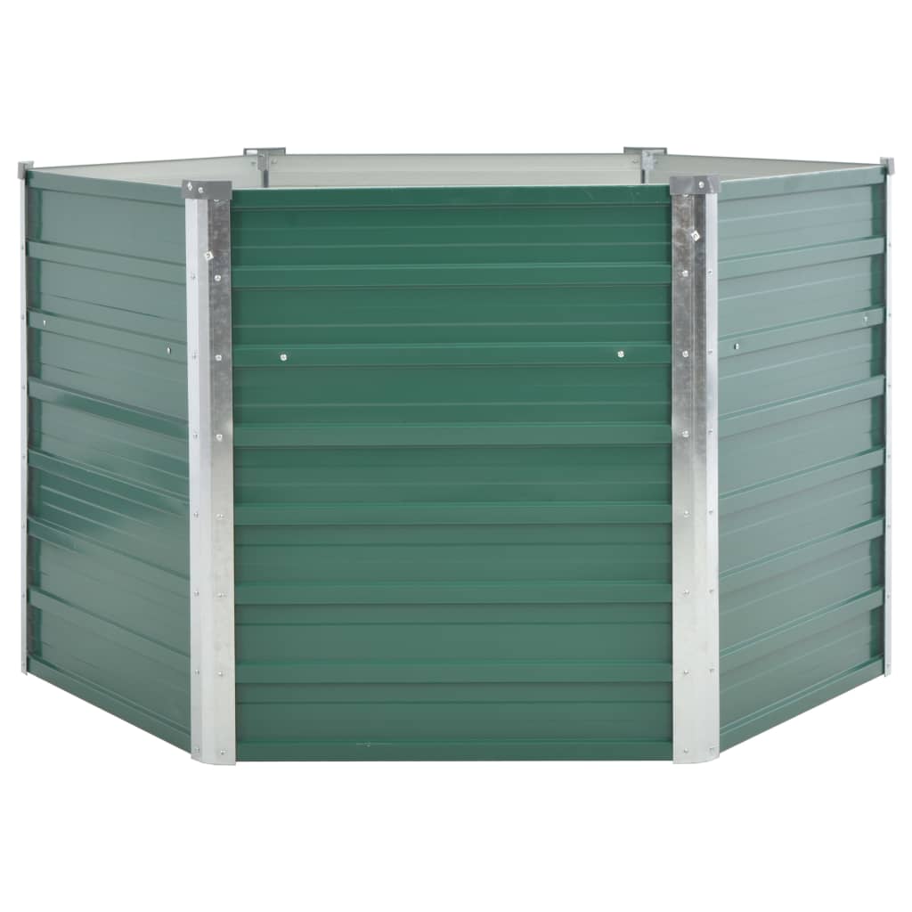 Plantador Vidaxl elevado 129x129x77 cm de acero galvanizado verde