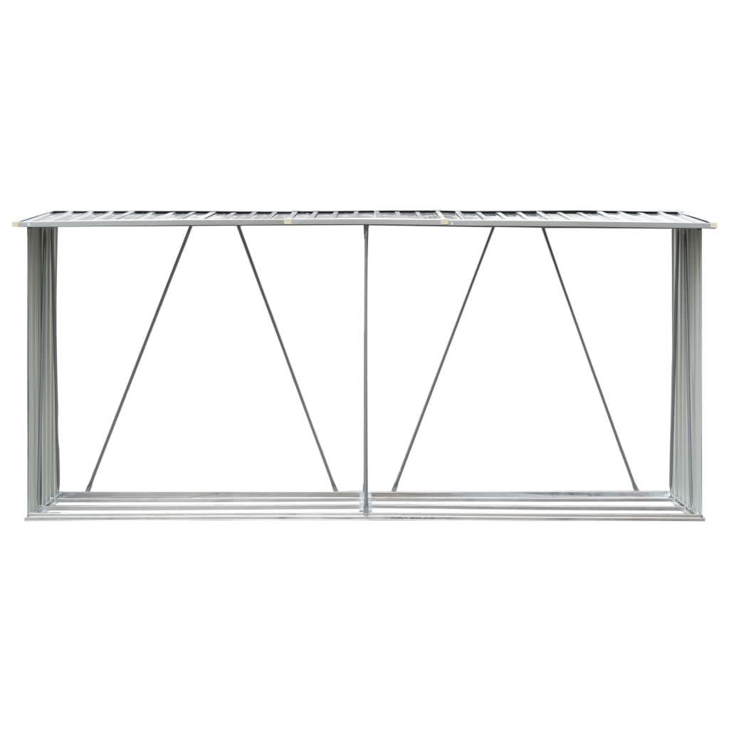 Vidaxl palivové přístřešek 330x84x152 cm galvanizovaná ocel šedá