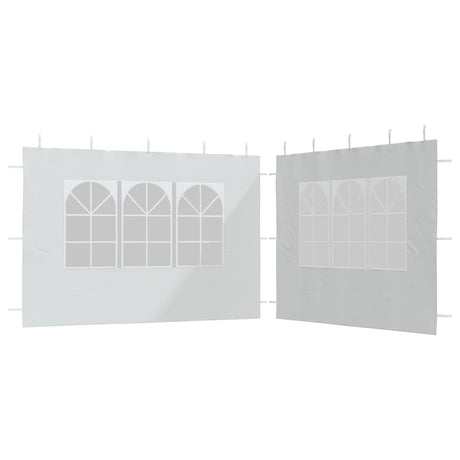 Vidaxl Zeltwände mit Fenster PE White 2 PCs