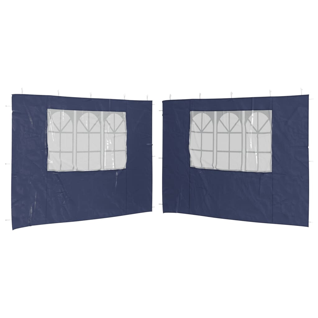 VidaXL tent walls with window PE blue 2 pcs