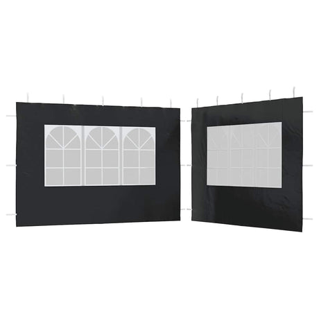 Vidaxl Zeltwände mit Fenster PE -Anthrazit 2 STs