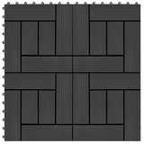 VIDAXL -Terrassenfliesen 30x30 cm 1 m² HKC Schwarz 11 STs