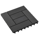 VIDAXL -Terrassenfliesen 30x30 cm 1 m² HKC Schwarz 11 STs