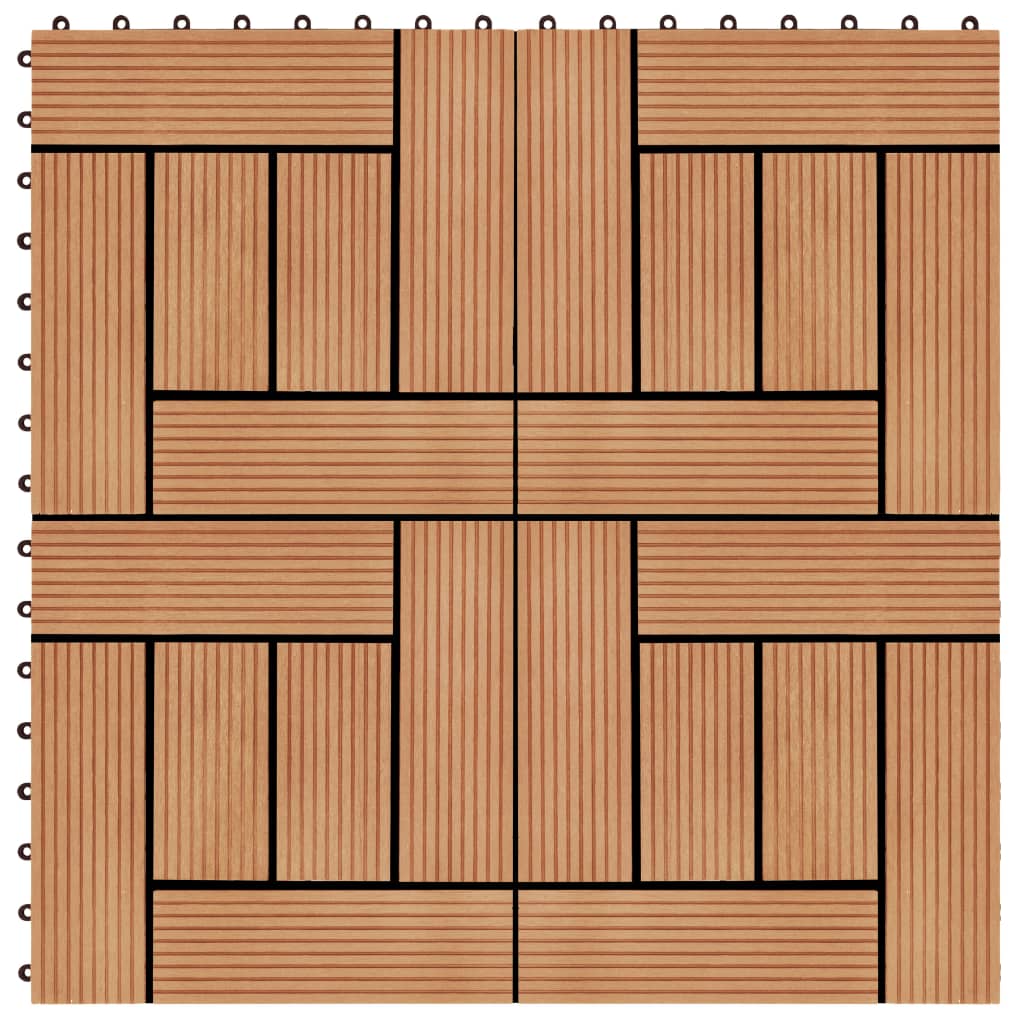 Vidaxl Terrace Tiles 30x30 cm 1 m² Couleur de teck HKC 11 STS