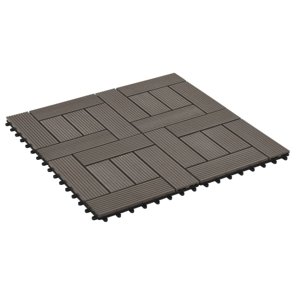 Vidaxl Terrace piastrelle 30x30 cm 1 m² hkc scuro marrone 11 m