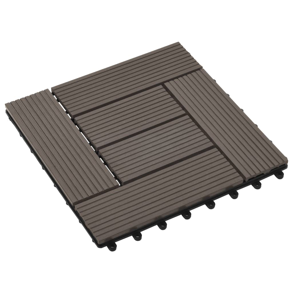 VIDAXL -Terrassenfliesen 30x30 cm 1 m² HKC Dunkelbraun 11 STs