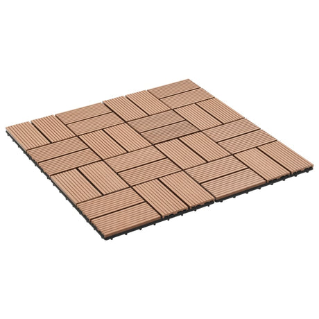 VIDAXL 11 ST TERRACE TILE 30 x 30 cm 1 m² HKC Brown