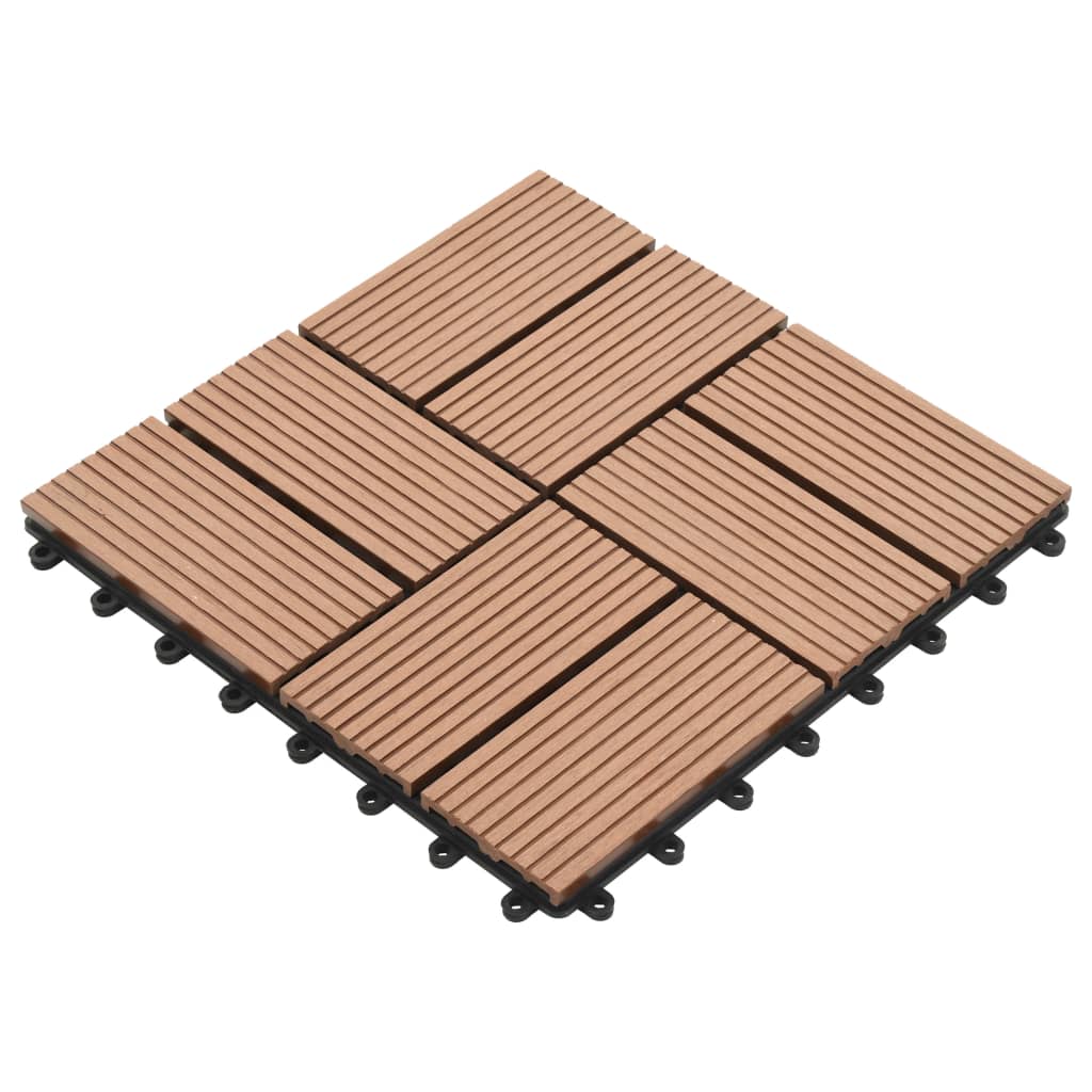 Vidaxl 11 ST Terrace Tile 30x30 cm 1 m² HKC Brown