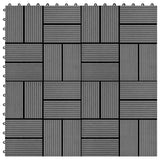 VIDAXL -Terrassenfliesen 30x30 cm 1 m² HKC Grau 11 PCs