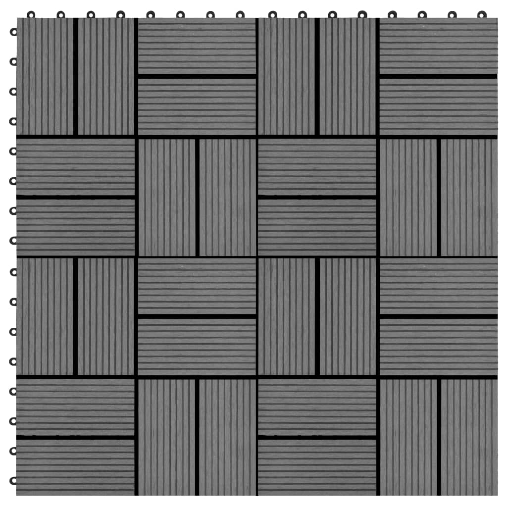 Vidaxl Terrace Tiles 30x30 cm 1 m² hkc gris 11 pcs