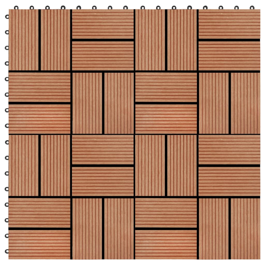 Vidaxl Terrace Tiles 30x30 cm 1 m² Couleur de teck HKC 11 STS