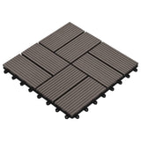 Vidaxl Terrace Tiles 30x30 cm 1 m² HKC brun foncé 11 STS