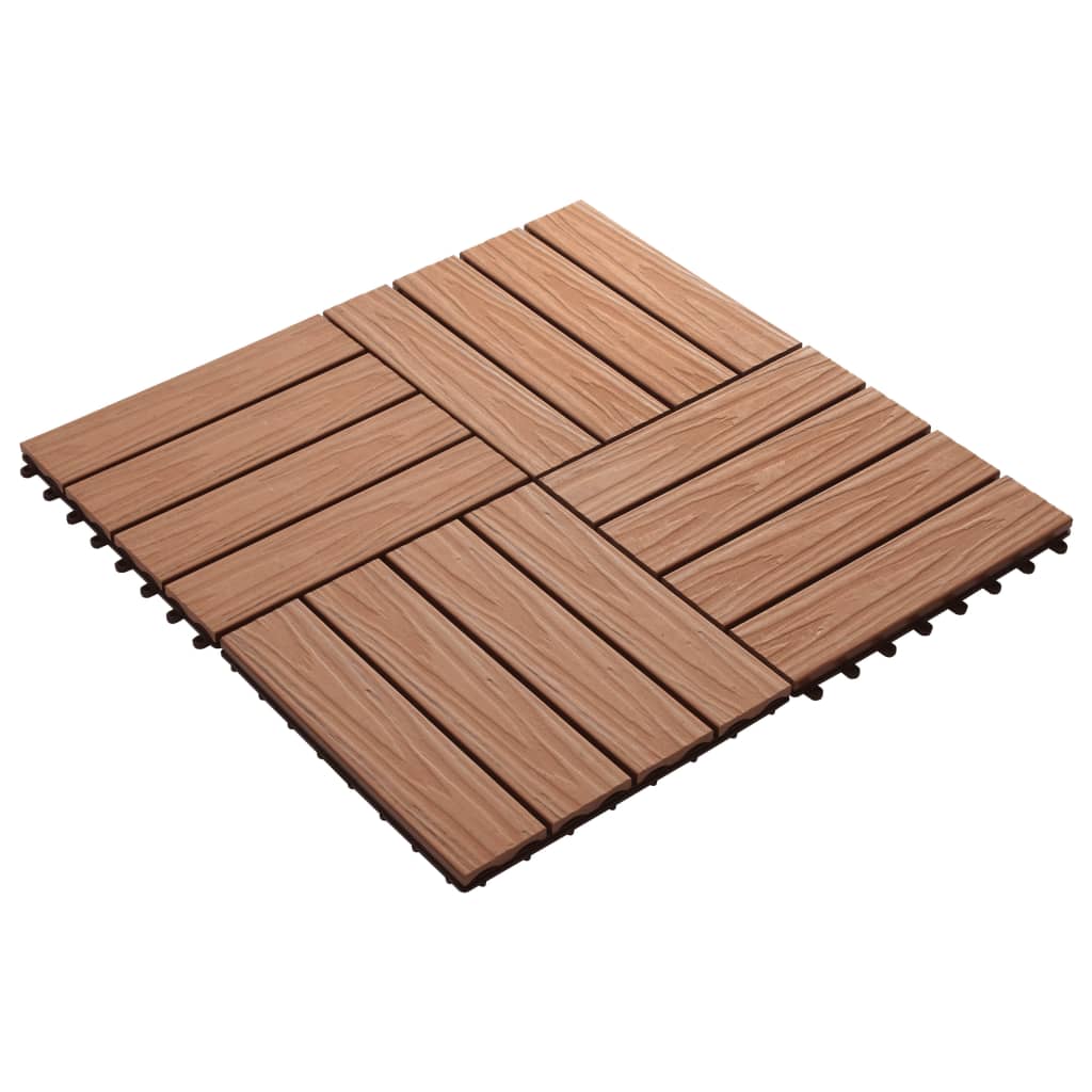 Vidaxl Terrace -fliser dyp lettelse 30x30 cm 1 m² HKC lysebrun 11 ms