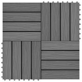 VIDAXL -Terrassenfliesen tiefe Relief 30 x 30 cm 1 m² HKC Grau 11 STs