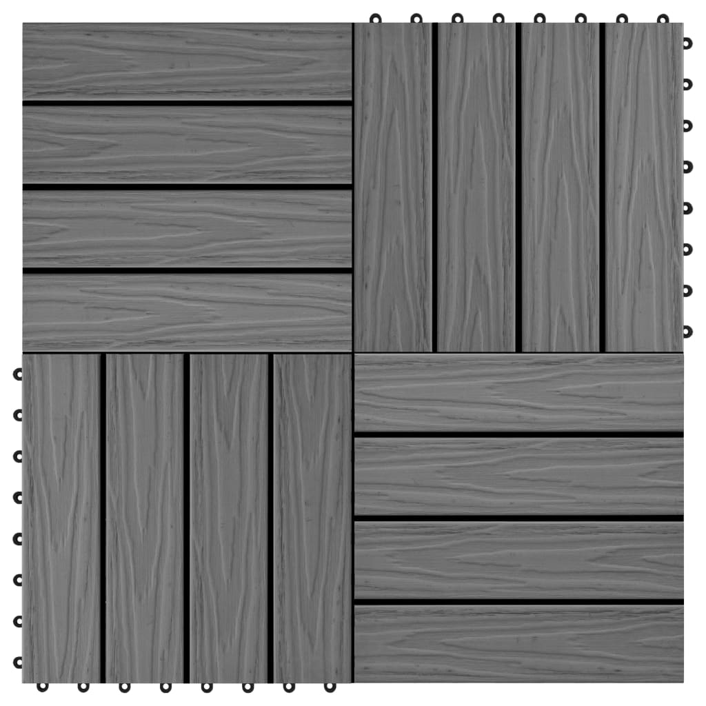 Vidaxl Terrace Tiles Relief profond 30x30 cm 1 m² HKC Gray 11 STS