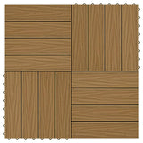 VIDAXL -Terrassenfliesen tiefe Relief 30 x 30 cm 1 m² HKC Teakfarbe 11 STS