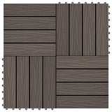 Vidaxl Terrassenfliesen tiefe Relief 30 x 30 cm 1 m² HKC Dunkelbraun 11 St.