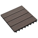 Vidaxl Terrace Tiles Relief profond 30x30 cm 1 m² HKC Brun foncé 11 STS