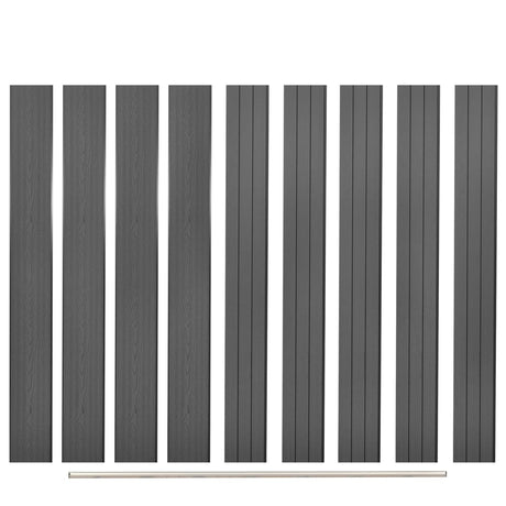 Vidaxl Ersatzzaunbrarten 9 Stcs 170 cm HKC Grau