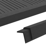 Vidaxl Terrace Angolo Schemi di battiscopa 5 pezzi 170 cm HKC nero