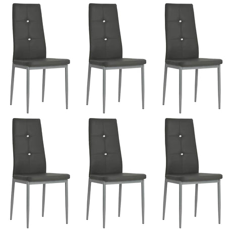 Vidaxl eetkamerstoelen 6 st kunstleer grijs