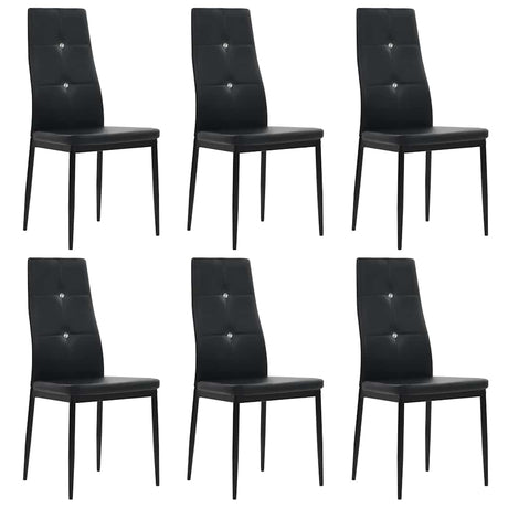 Vidaxl eetkamerstoelen 6 st kunstleer zwart