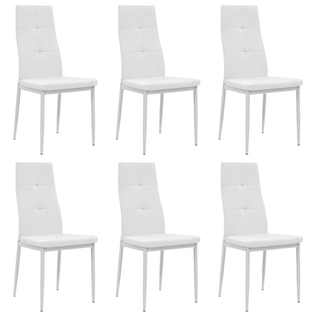 Vidaxl eetkamerstoelen 6 st kunstleer wit